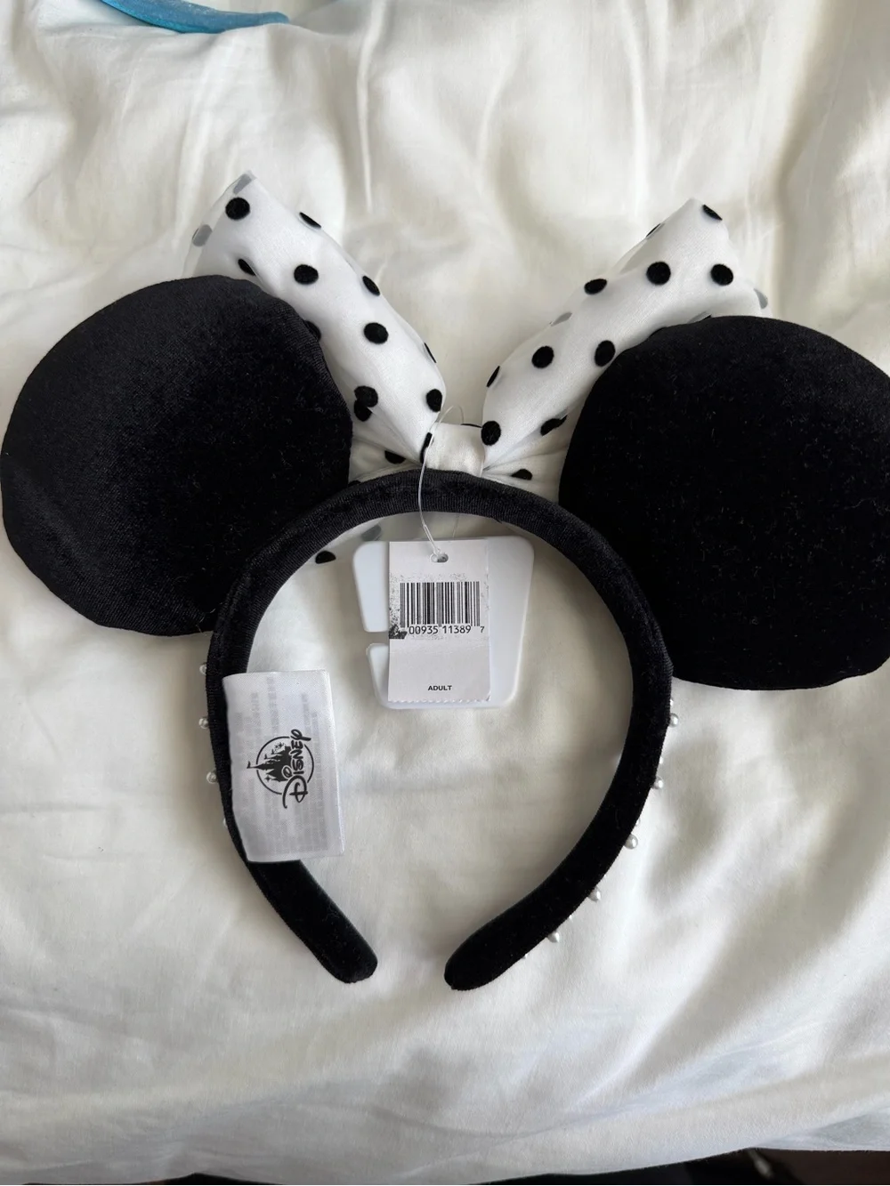 NWT BaubleBar Black and White Polka Dot Bow Headband